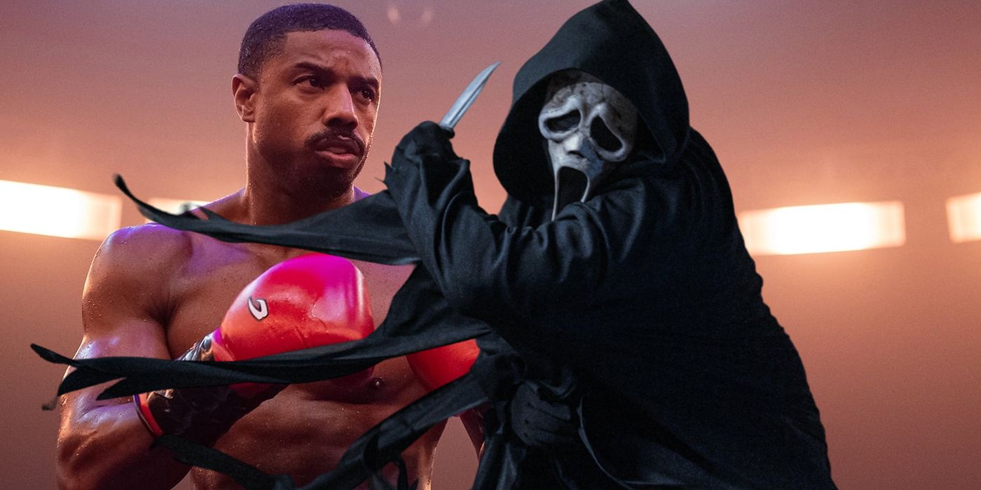 Ghostface from Scream 6 with Michael B. Jordan from Creed 3