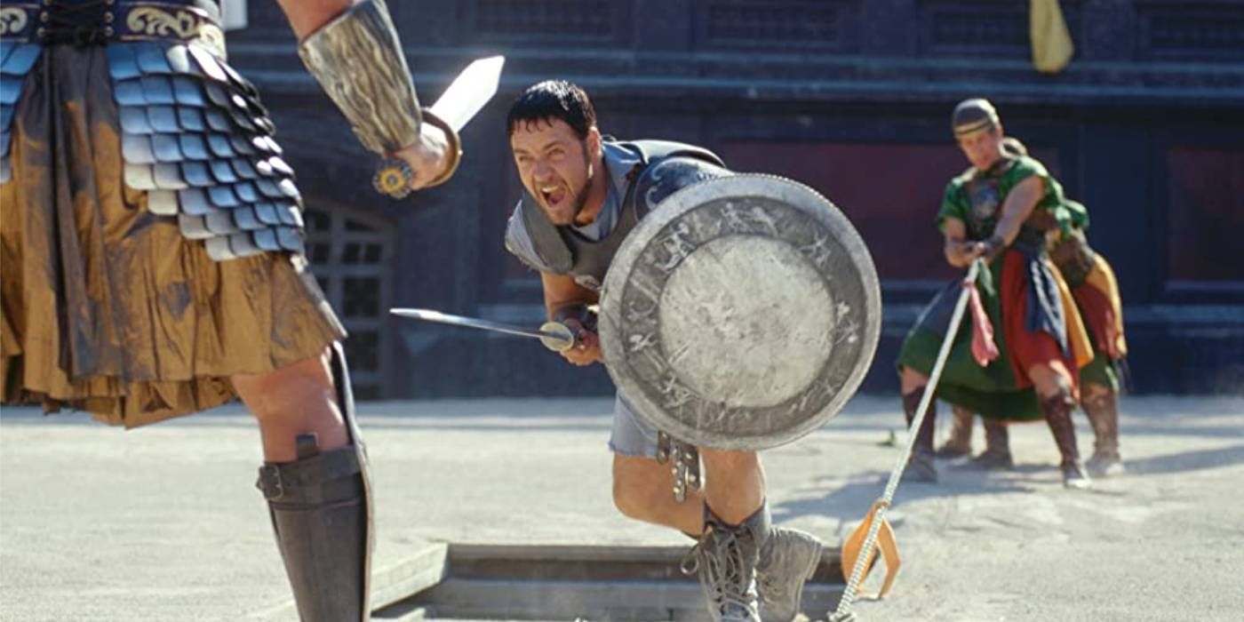 Photo de scène de combat de gladiateurs