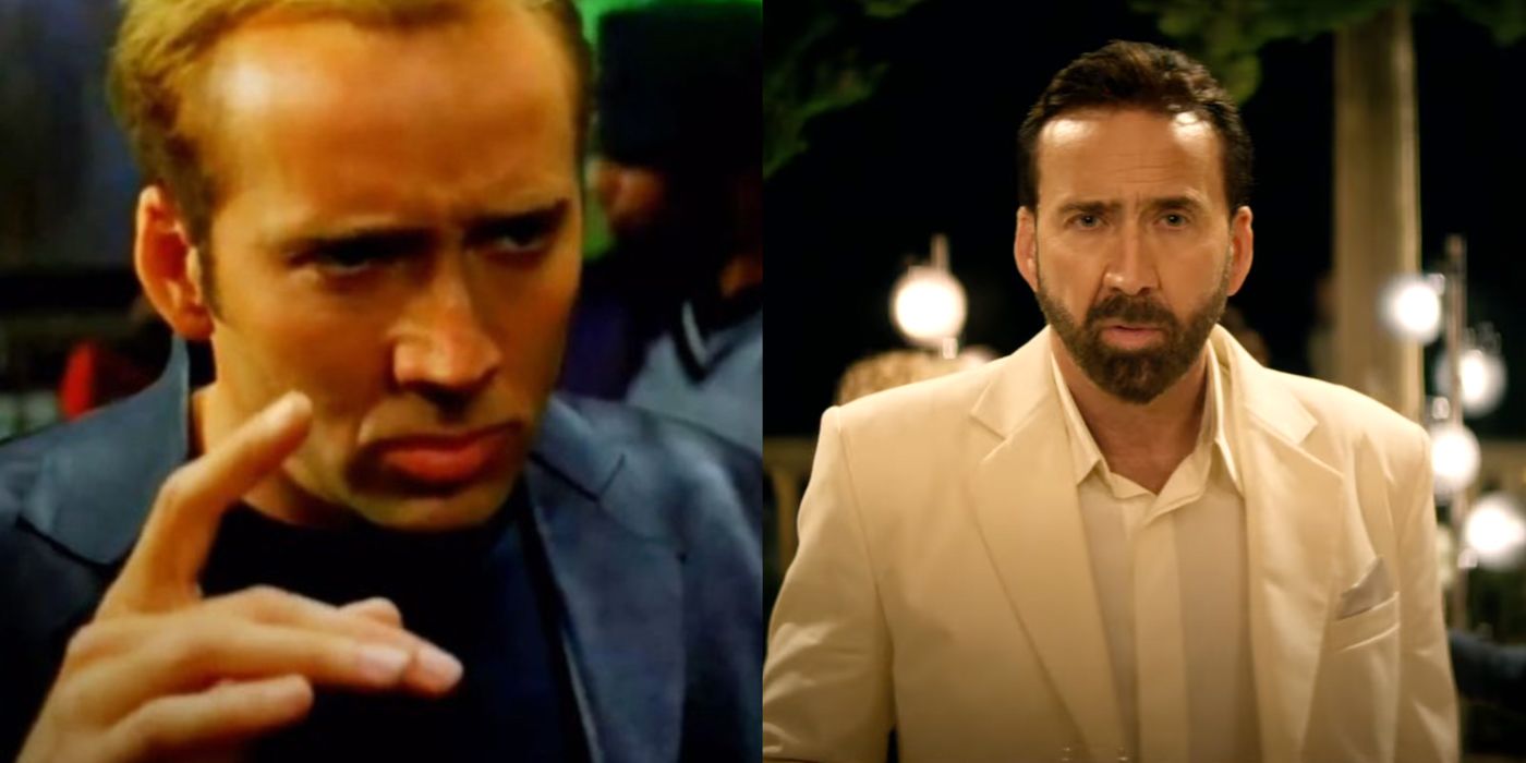 A split image of Nicolas Cage in Gone in 60 Seconds and the Unbearable Weight of Massive Talent