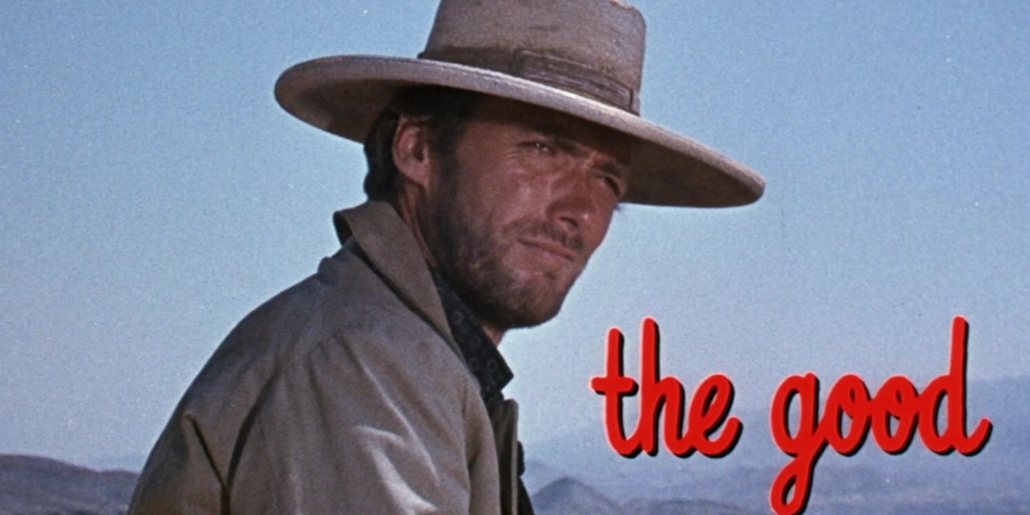 Blondie (Clint Eastwood) as "The Good" in the title card from The Good, the Bad and the Ugly