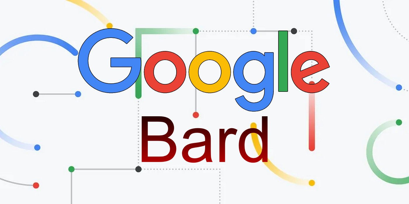 The words Google Bard written on a white background with geometric patterns