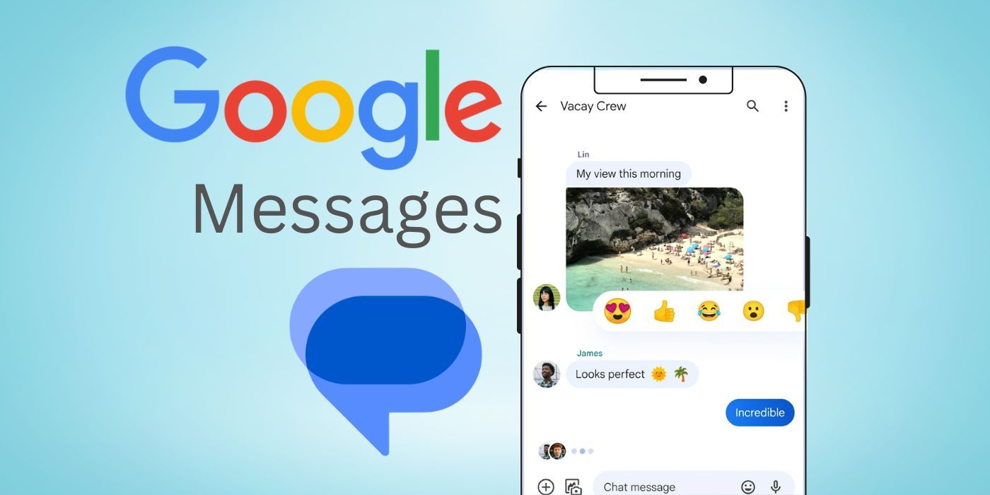Image du logo Google Messages et capture d'écran.