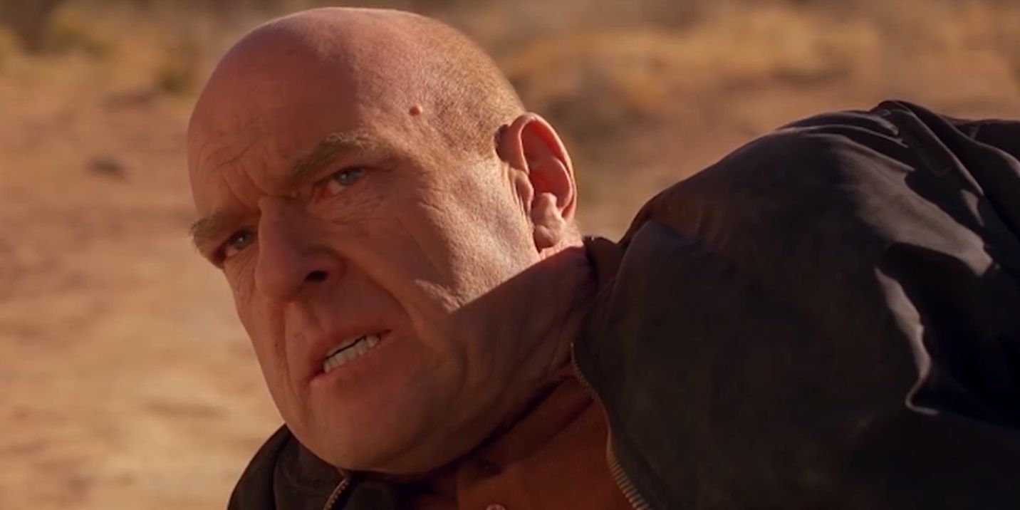 Hank in the desert in Breaking Bad