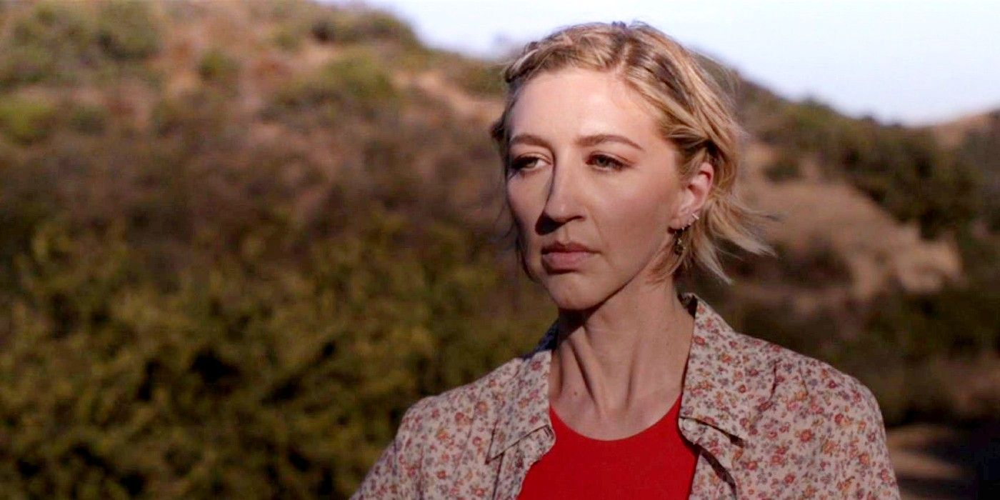 Heidi Gardner as Grace standing on a cliff looking angry in Shrinking