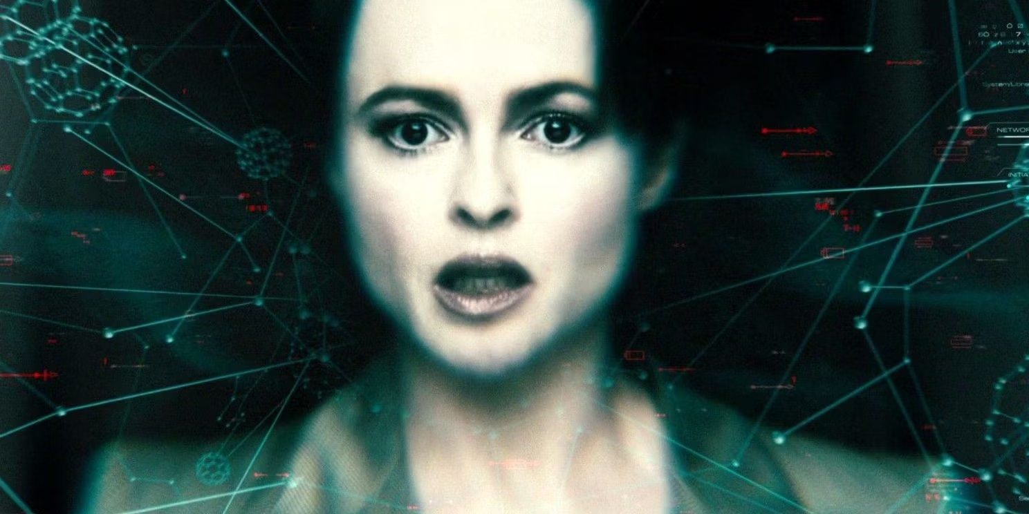 Helena Bonham Carter as Skynet on a monitor in Terminator Salvation