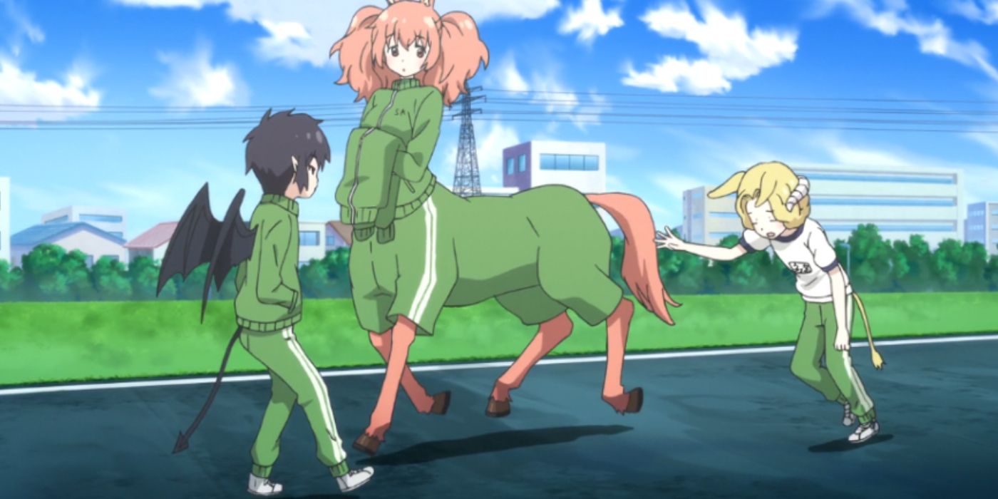 Hime and her friends exercising in A Centaur's Life