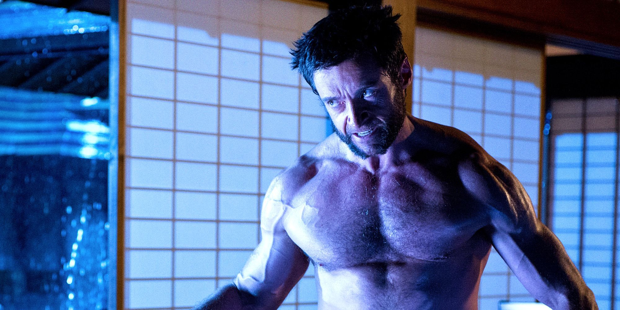 Hugh Jackman shirtless in The Wolverine