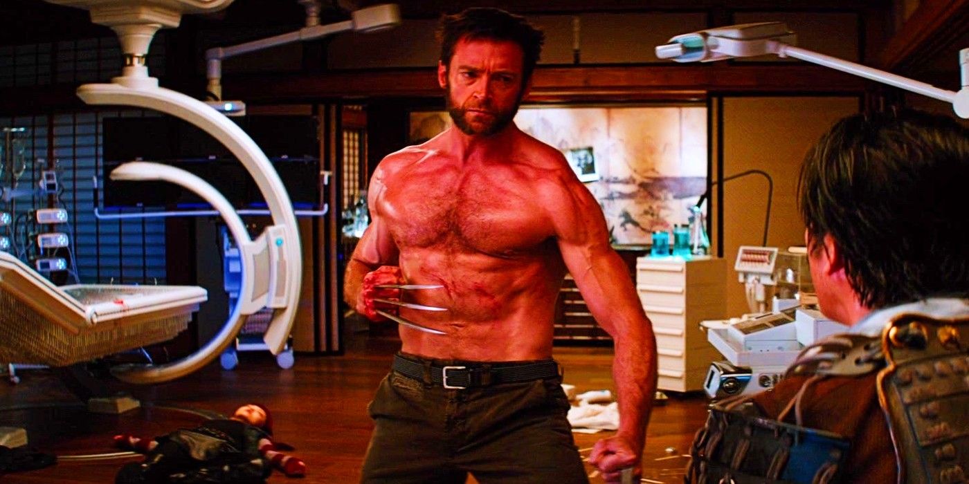 Hugh Jackman threatening someone in The Wolverine.