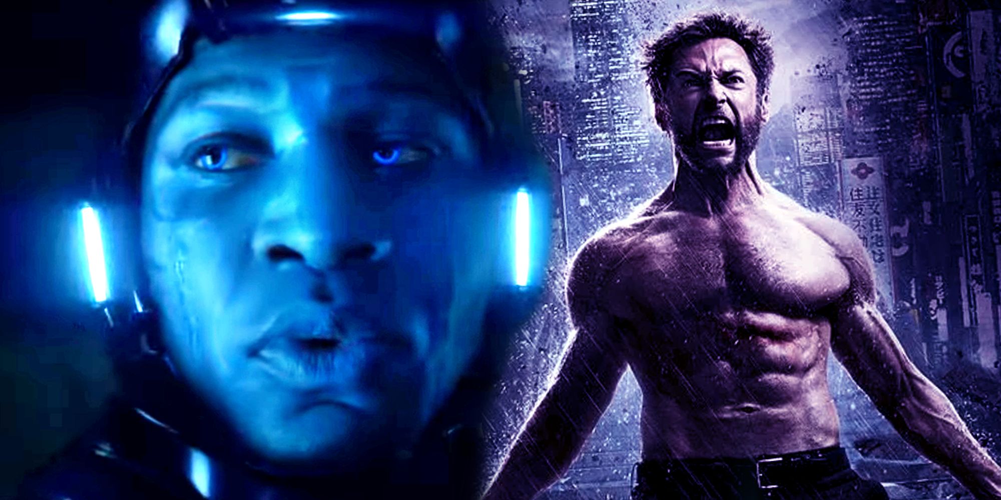 Hugh Jackman's Wolverine and Jonathan Majors' Kang the Conqueror in the MCU