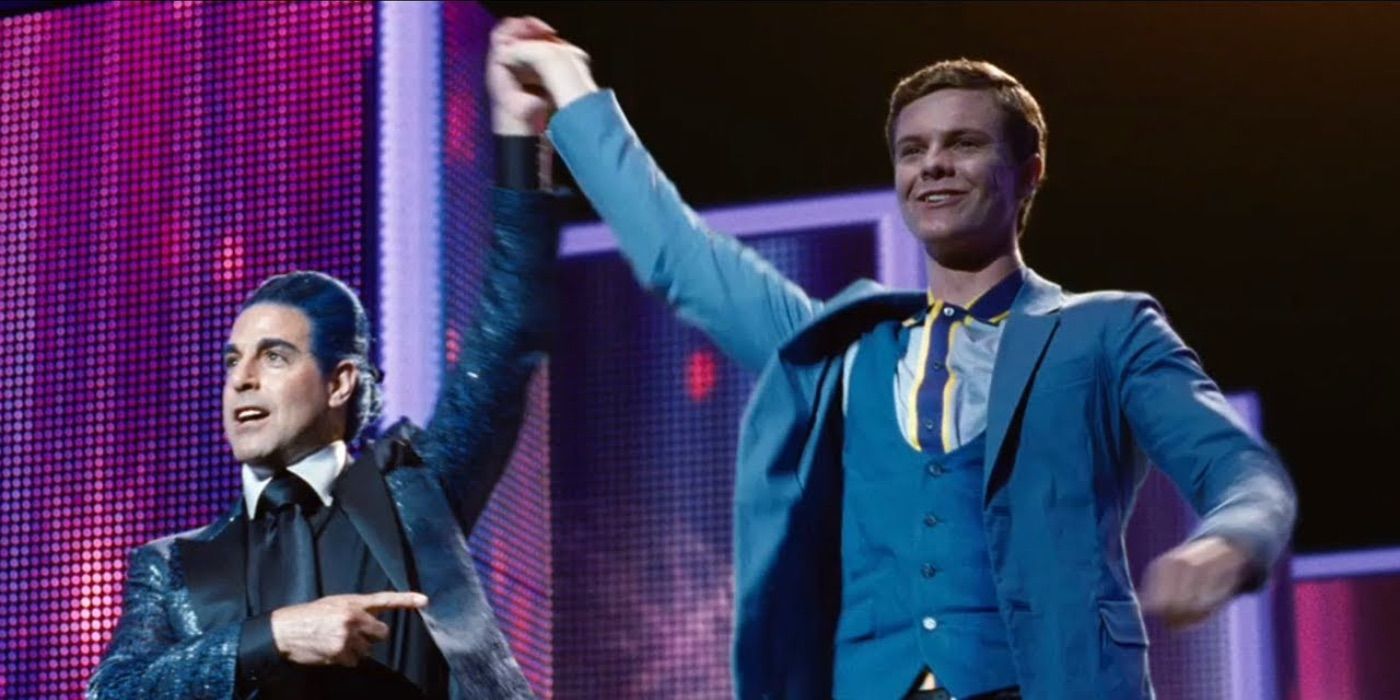 Marvel is introduced on stage in The Hunger Games
