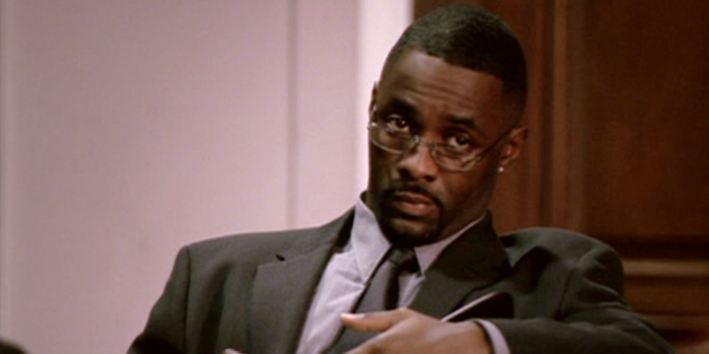 Idris Elba as Stringer Bell in court in The Wire.