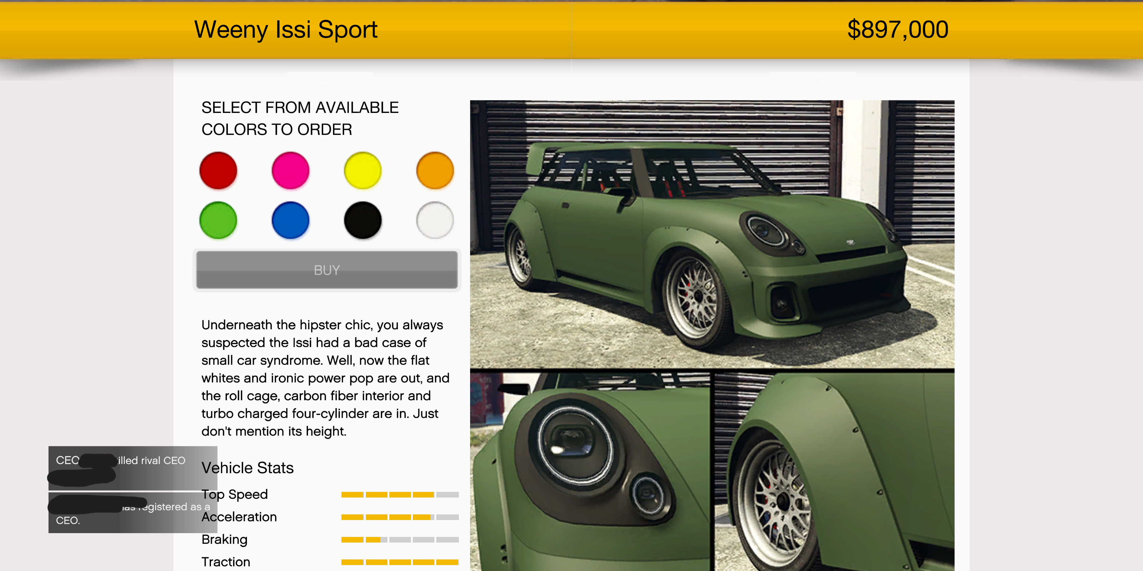A Weeny Issi Sport for sale in GTA Online