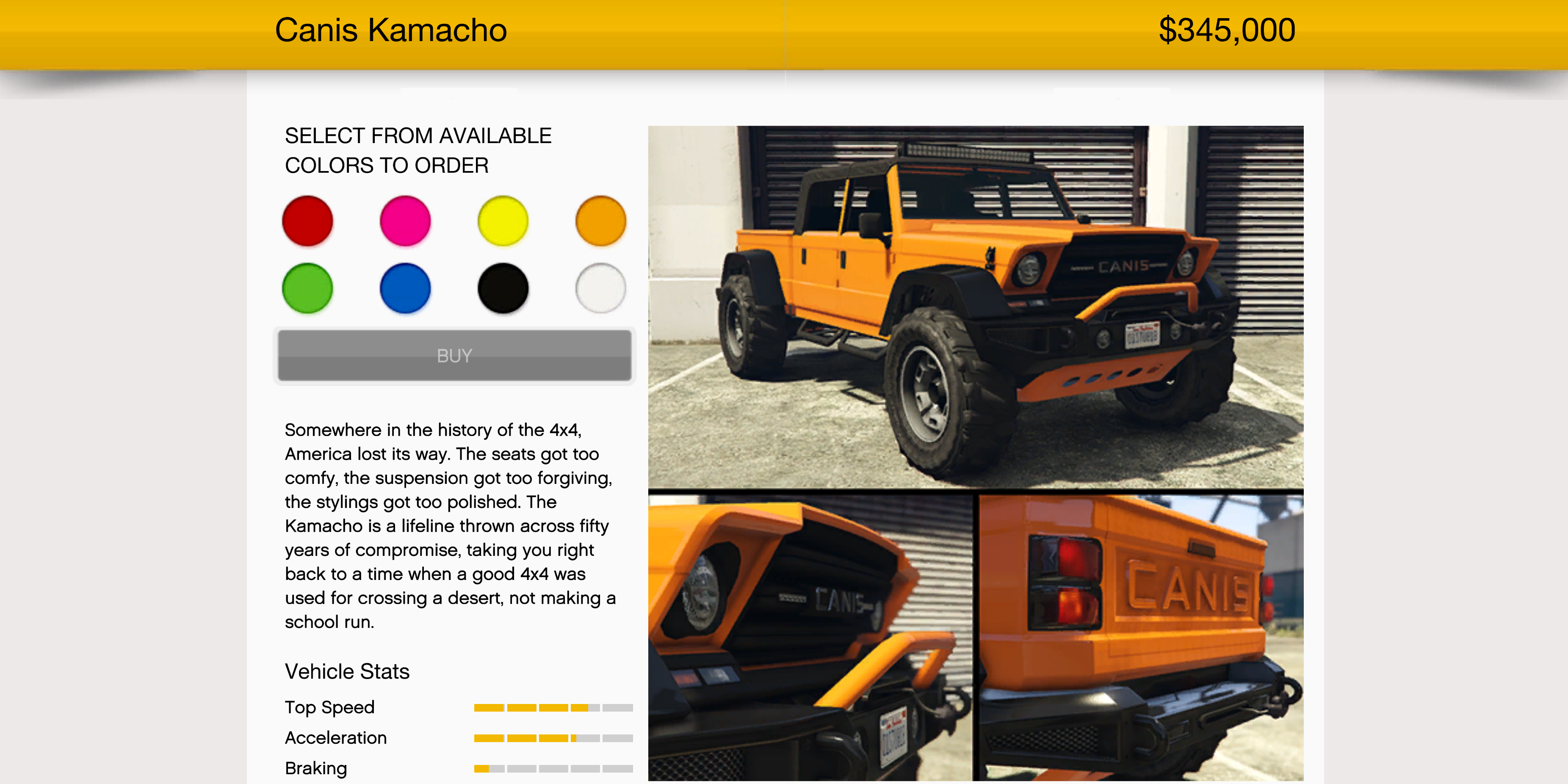 A Canis Kamacho for Sale in GTA Online