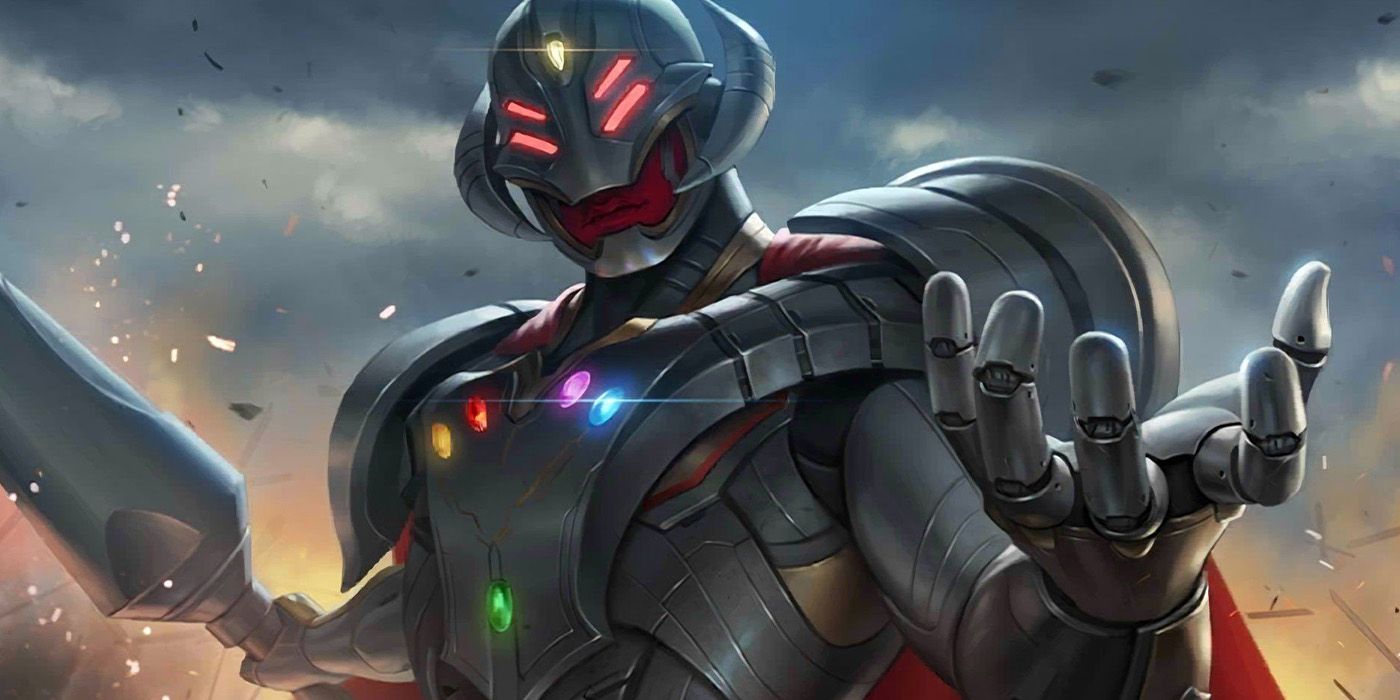 Infinity Ultron cupping his palm and looking intensely in What If 