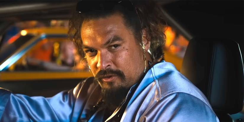 Jason Momoa in a car in Fast X