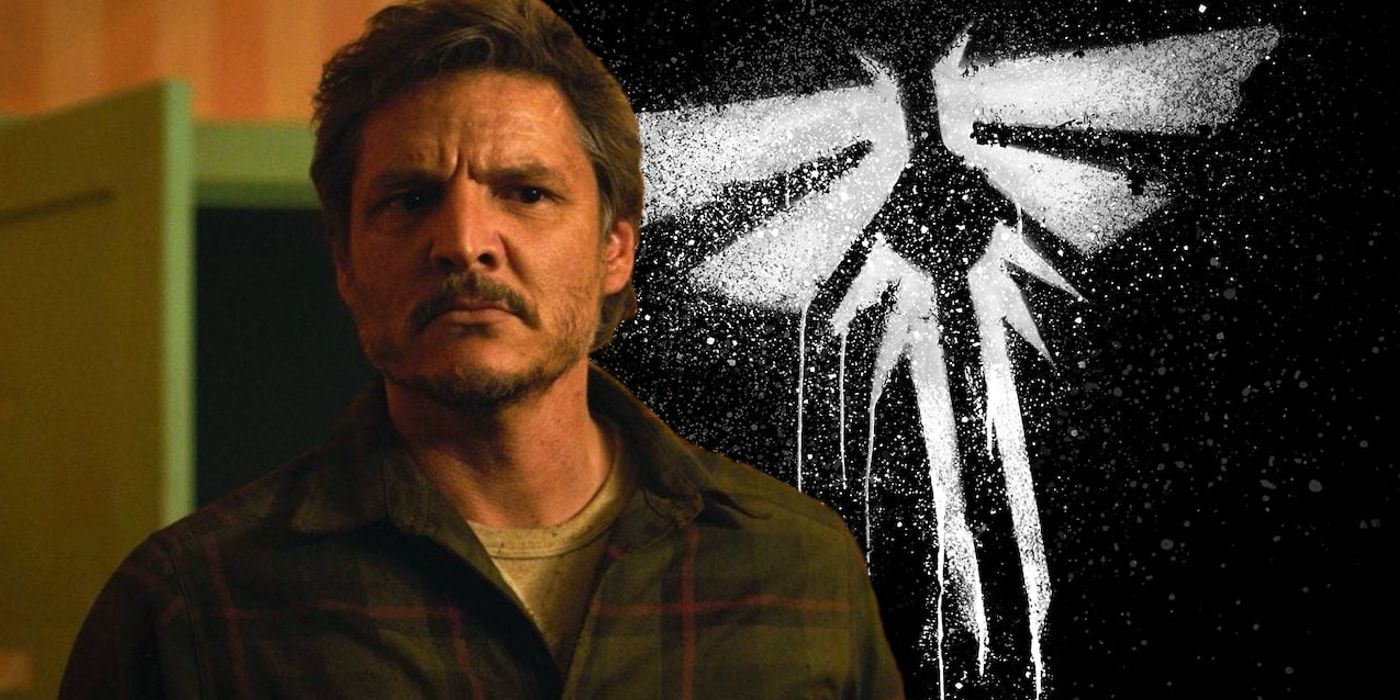 Pedro Pascal as Joel in Last of Us episode 6 next to the Firefly logo