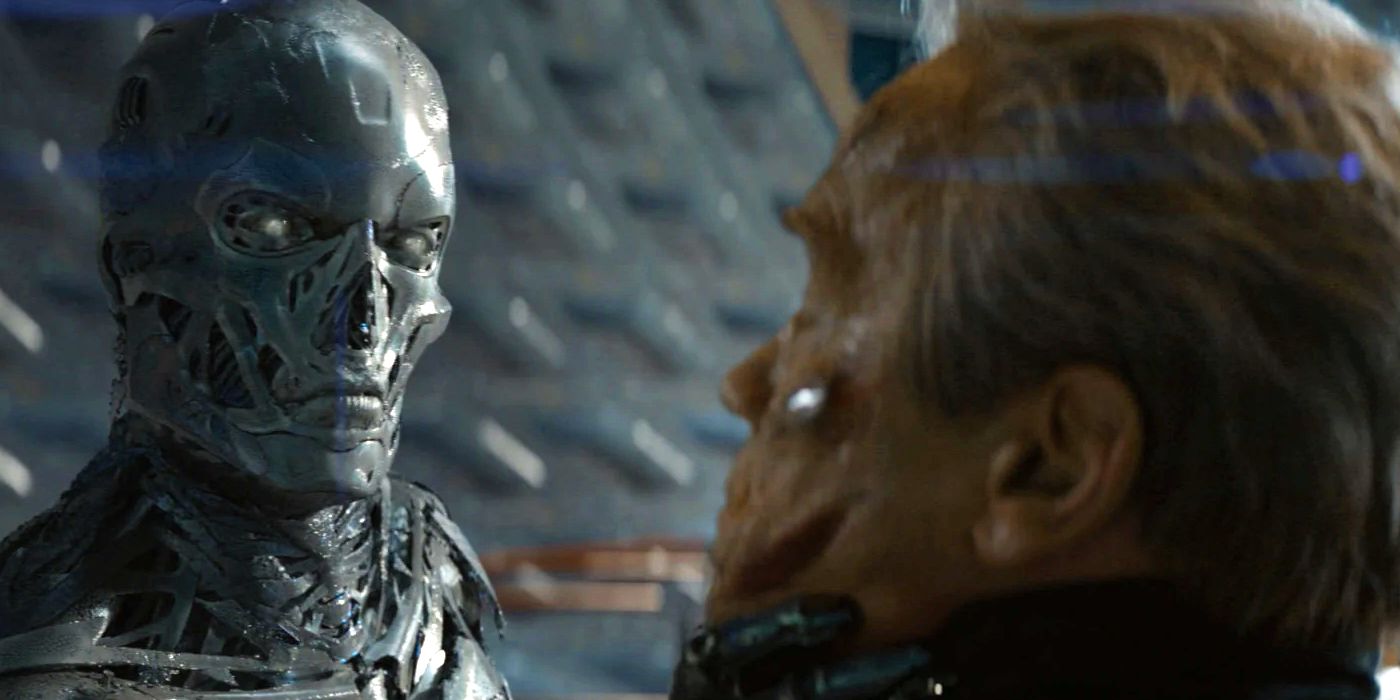 John Connor T-3000 fights the T-800