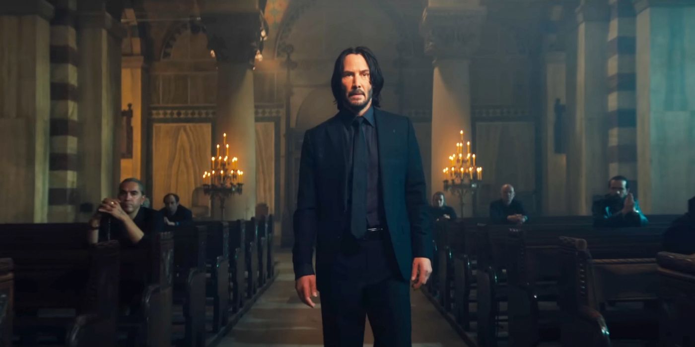 John Wick walking in a church in Chapter 4