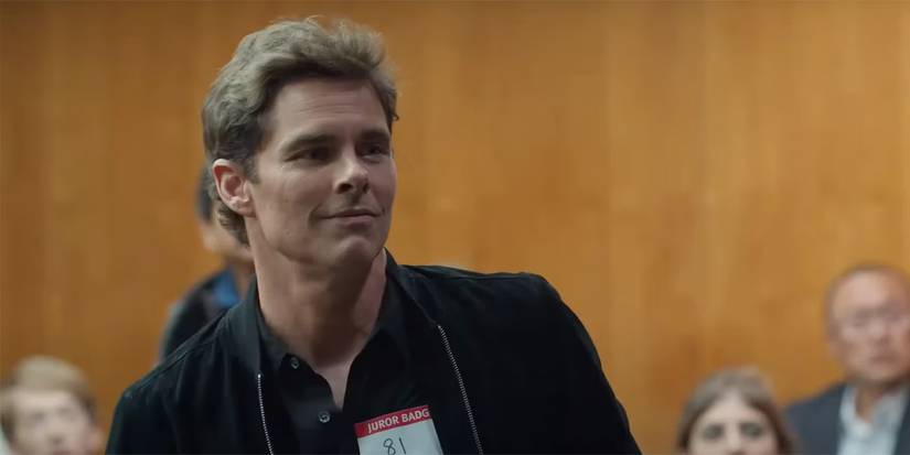 James Marsden standing up in Jury Duty