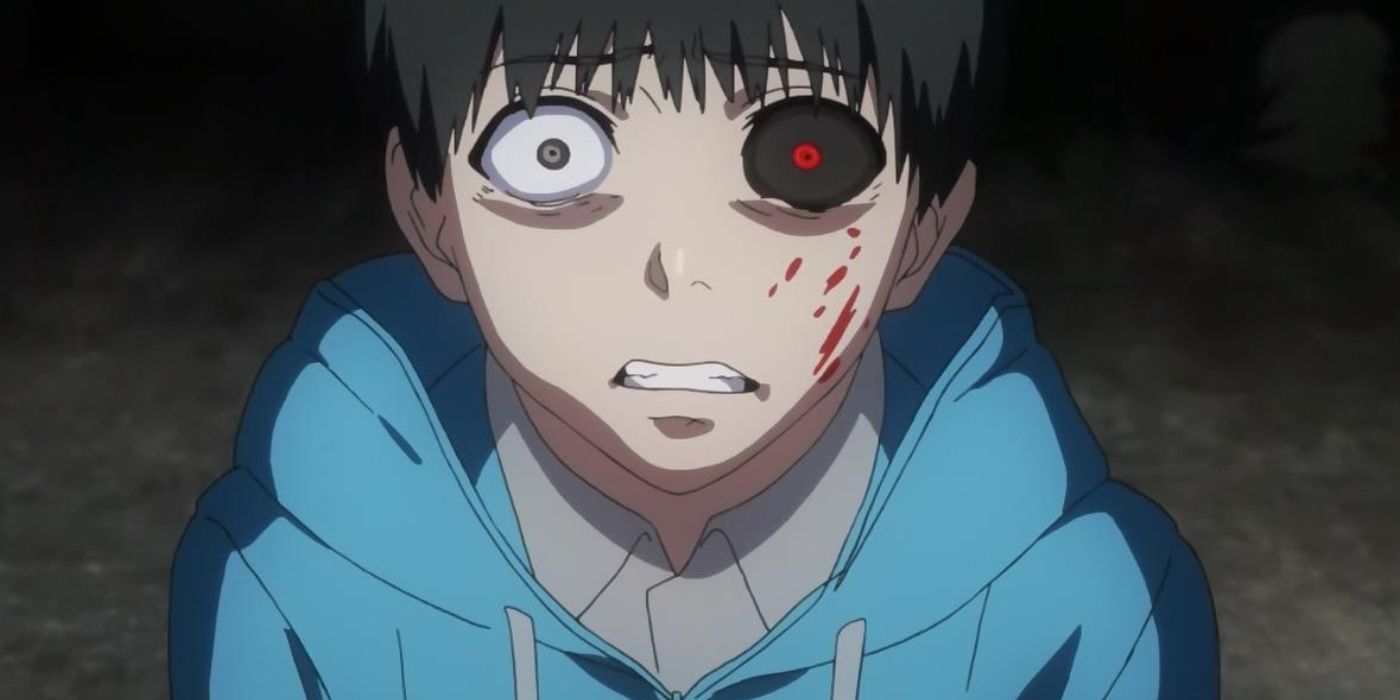 Ken Kaneki transforms into a ghoul in Tokyo Ghoul