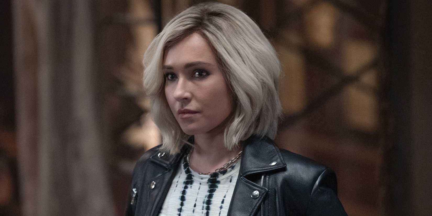 Hayden Panettiere as Kirby Reed in a leather jacket in Scream 6
