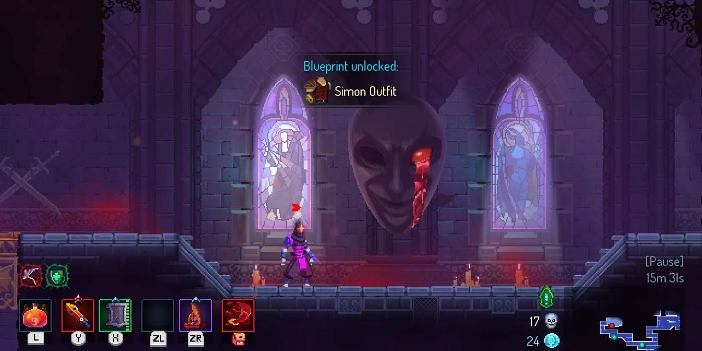 Dead Cells Return to Castlevania Lore Room in Dracula's Castle that Unlocks Blueprint for Simon Outfit Cosmetic
