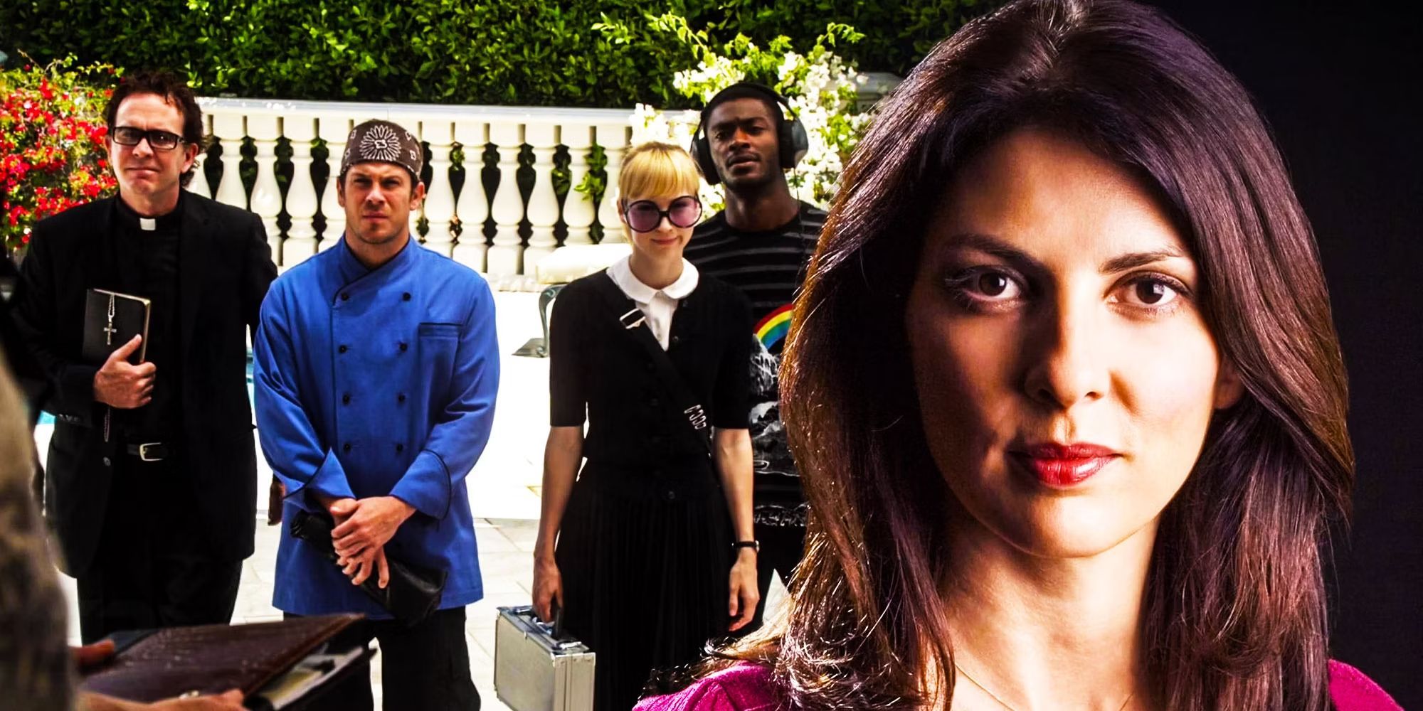 Composite image of Sophie and the cast of Leverage
