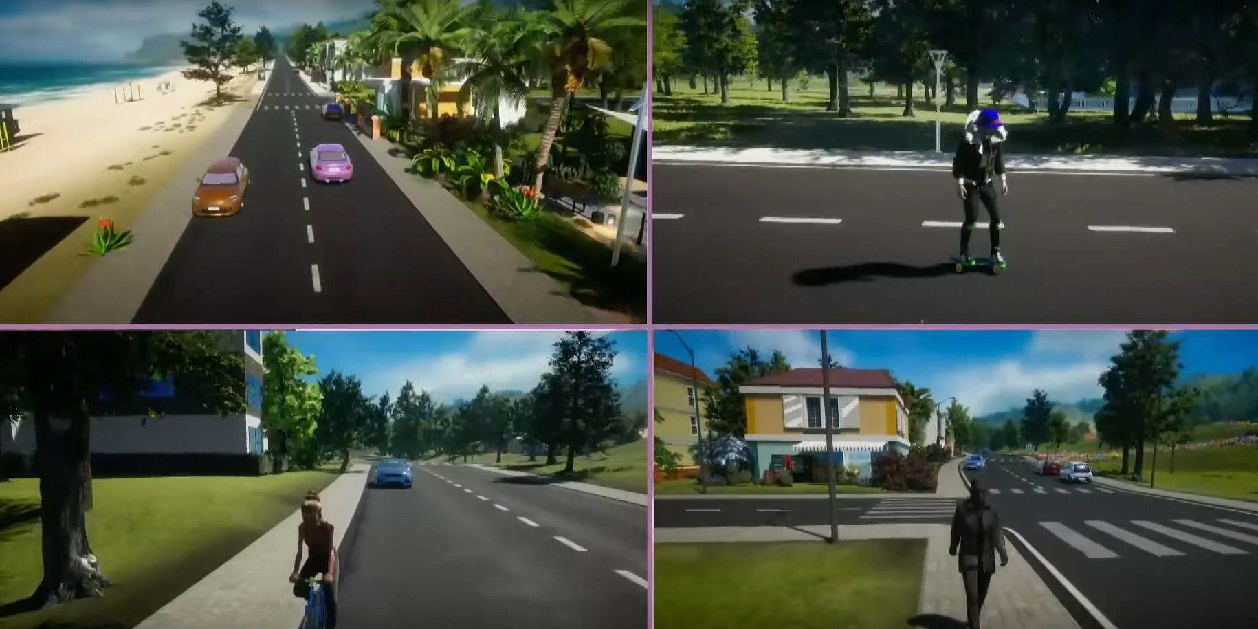 Controlando diretamente os personagens em Life by You enquanto eles andam, dirigem e usam veículos como bicicletas