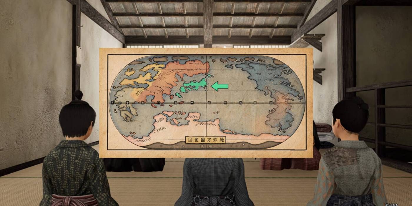Like a Dragon: Ishin Global Fraud Question #1 the Name of a Small Island Nation with Arrow Pointing to Country