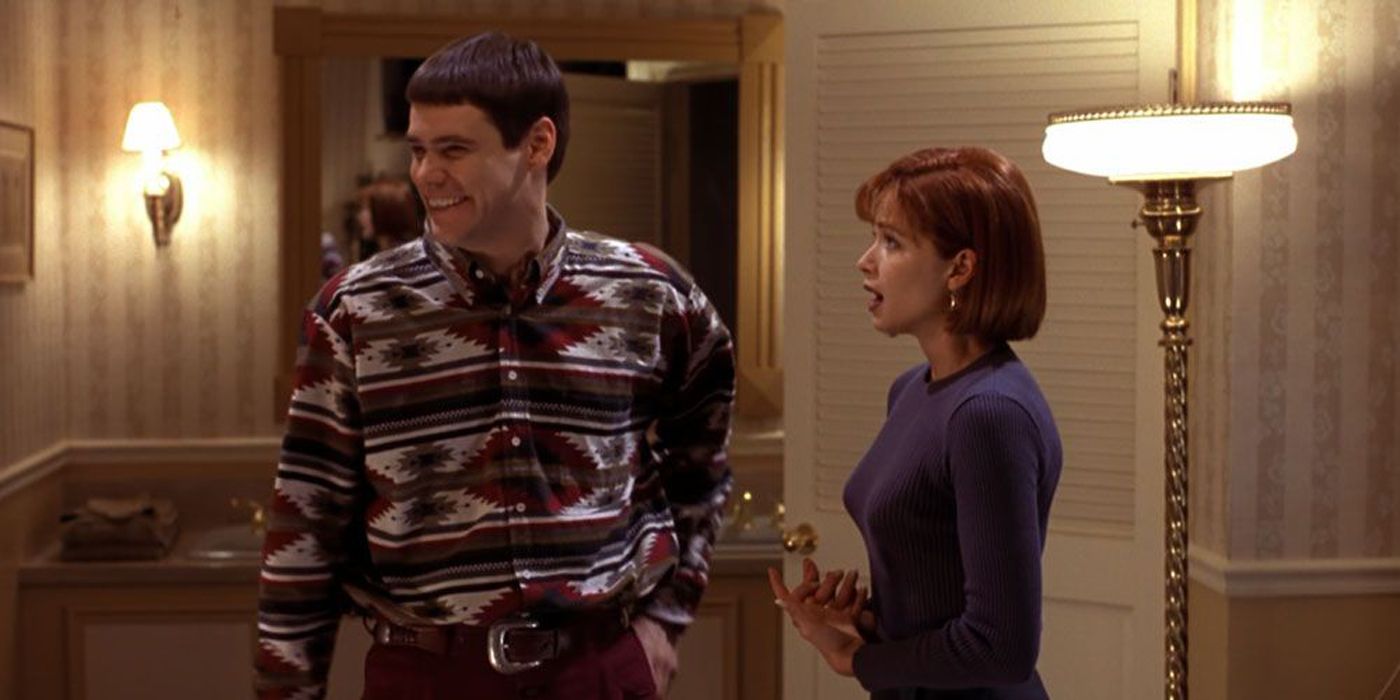 Lloyd (Jim Carrey) talking to Mary (Lauren Holly) in Dumb & Dumber.