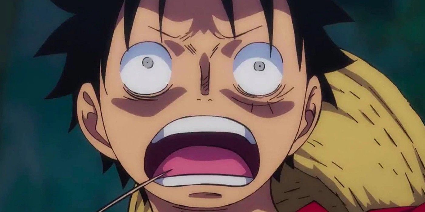 Luffy shocked in One Piece