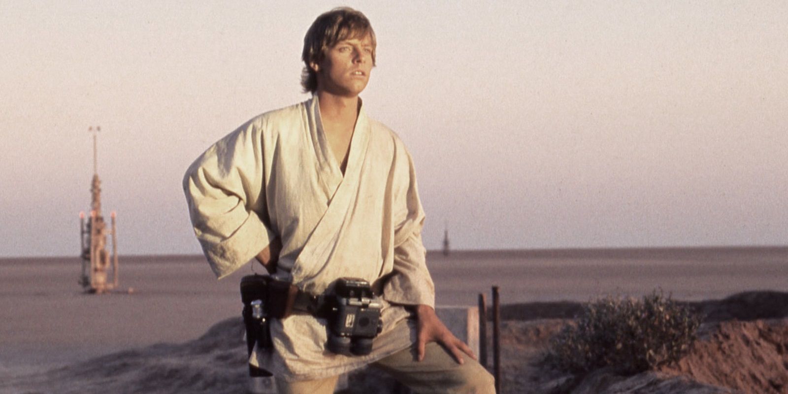 Luke watching the sunset in Star Wars