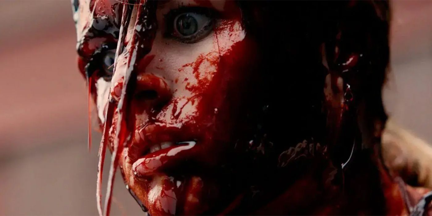 lulu wilson with a bloody face in the wrath of becky.