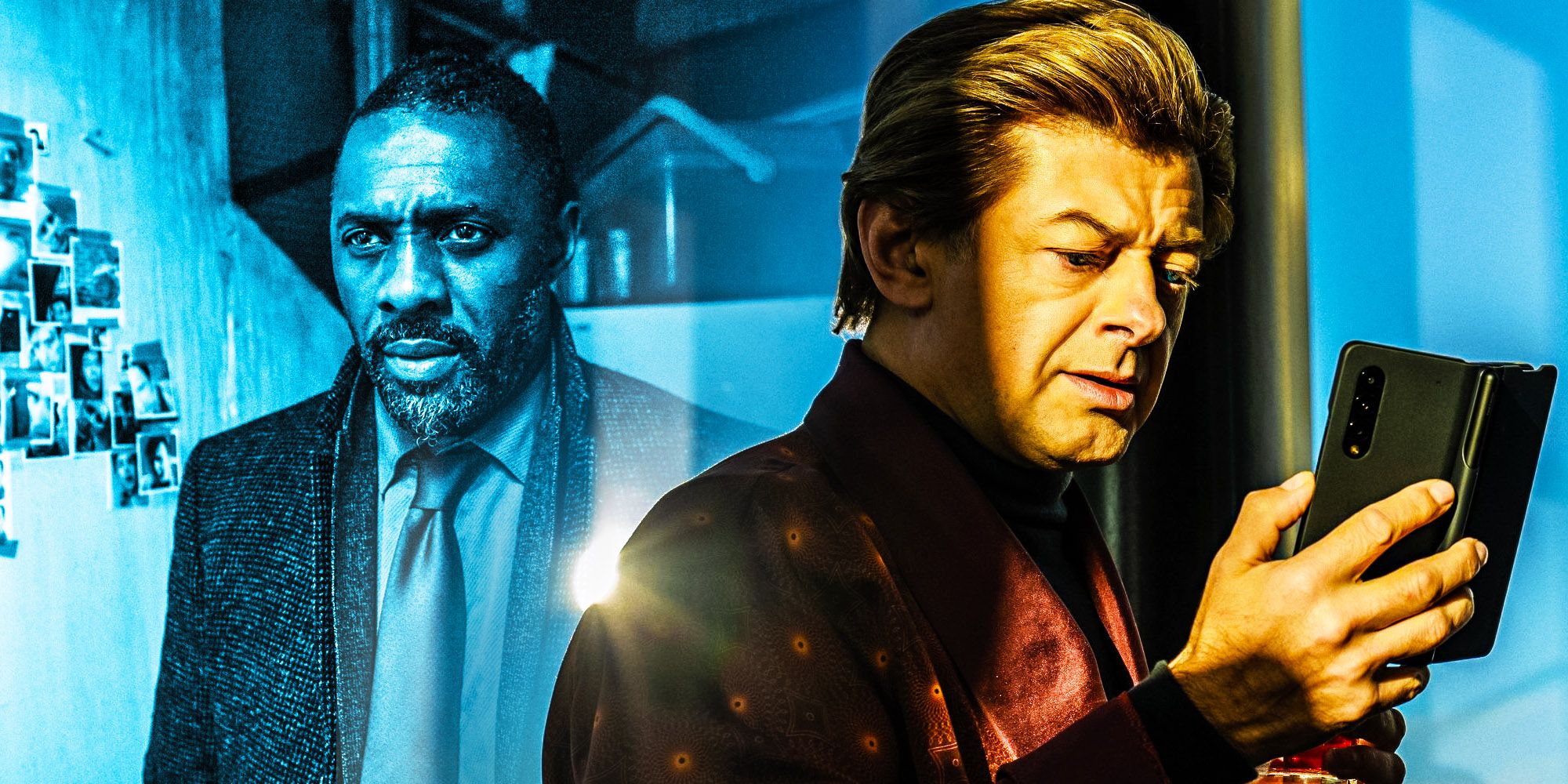 Idris Elba and Andy Serkis in Luther: The Fallen Sun