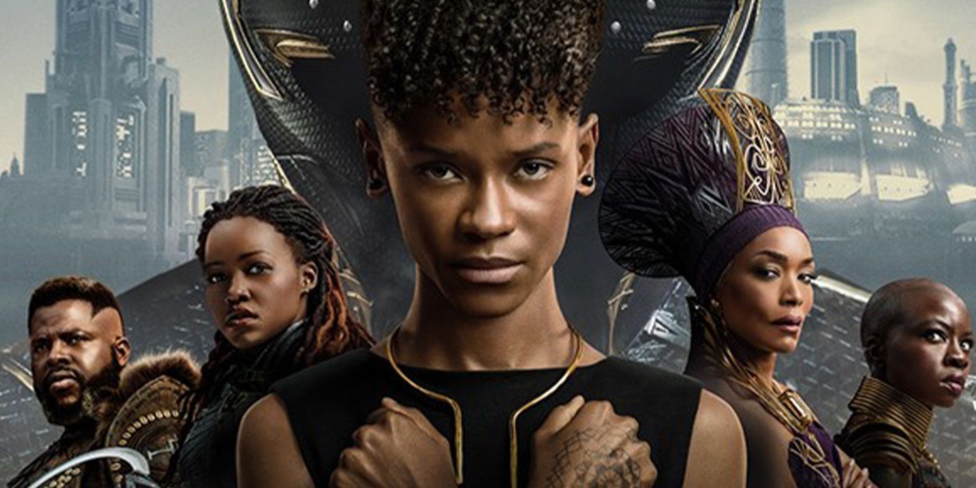 m'baku nakia shuri ramonda and okoye in black panther wakanda forever