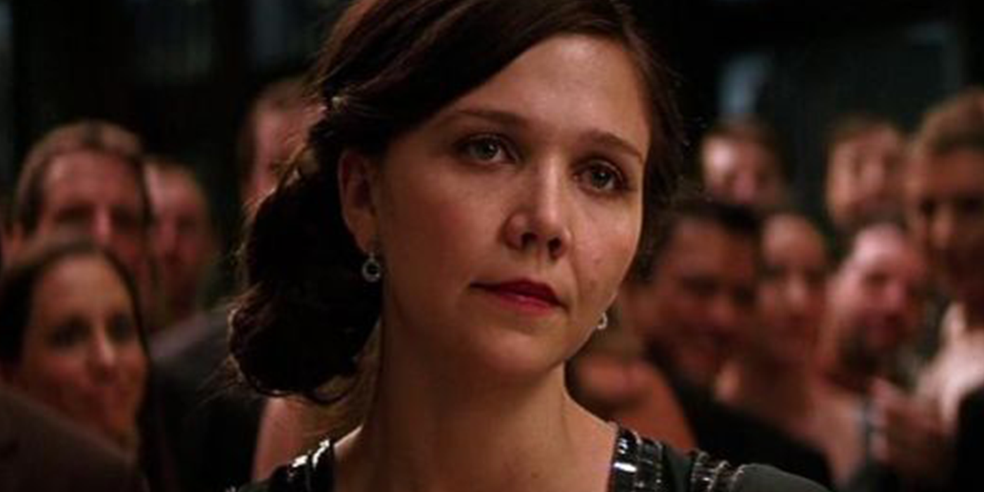 Rachel Dawes at a dinner party in The Dark Knight