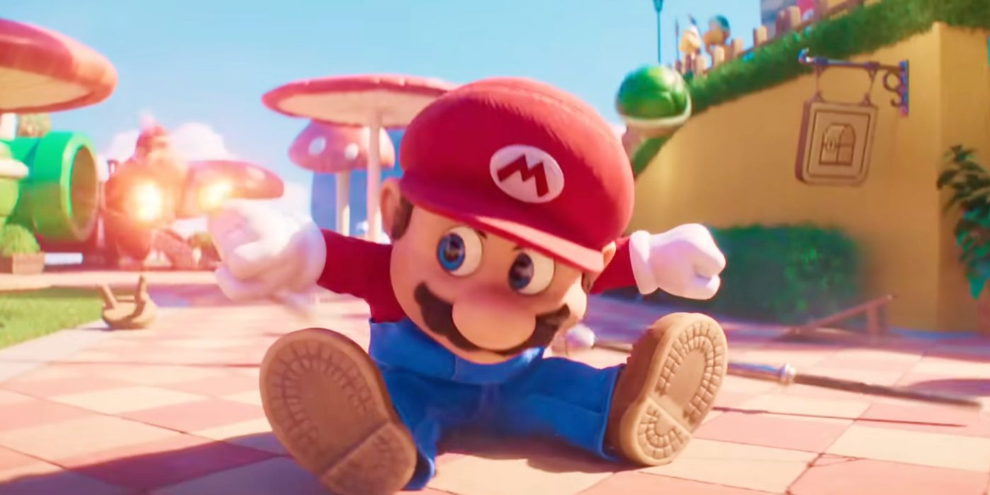 Mario sitting down in the Super Mario Bros Movie