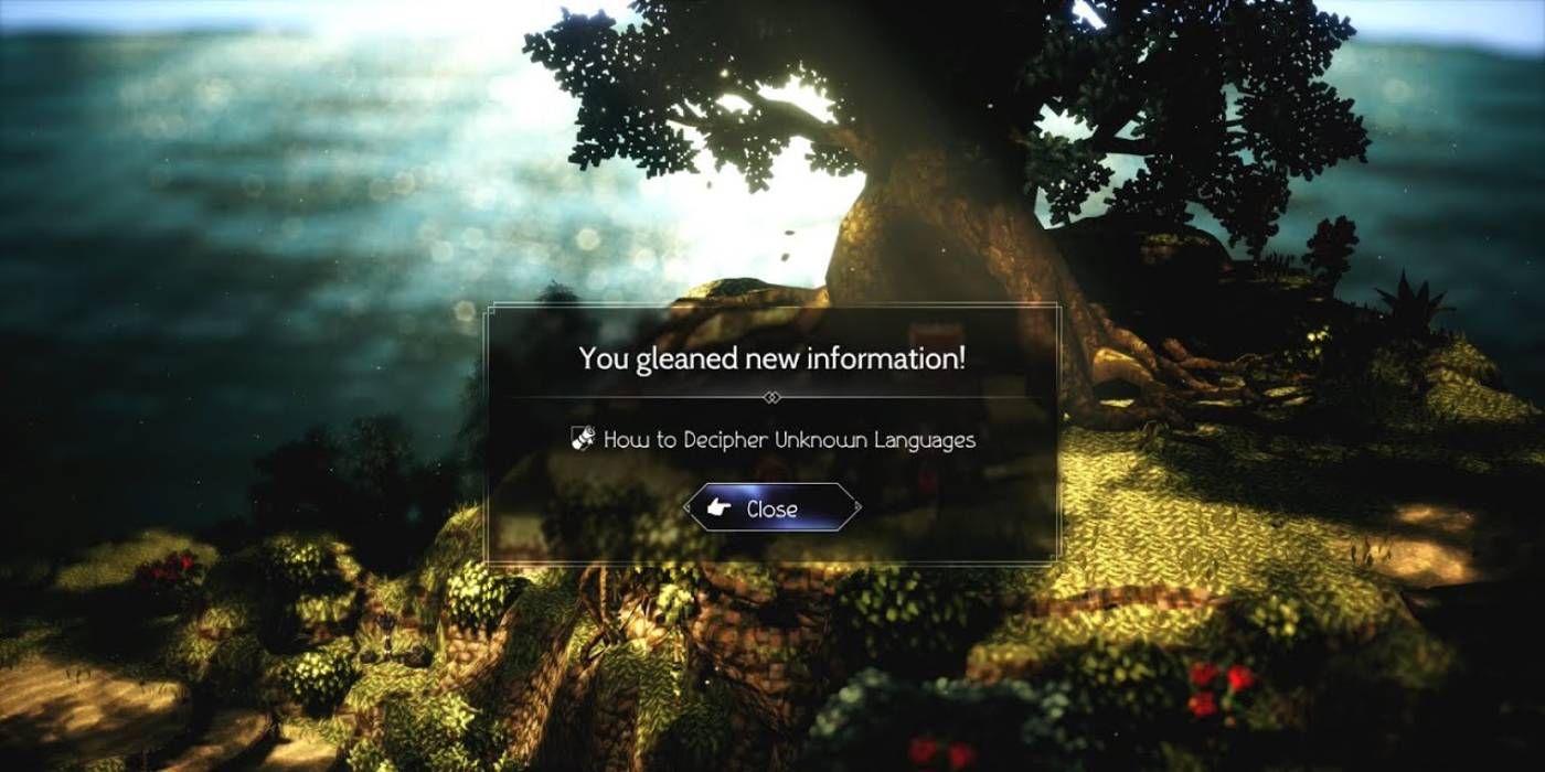 Octopath Traveler 2 Cómo descifrar información en idiomas desconocidos obtenida de NPC Gigantes pasados ​​​​Lucha de jefe opcional