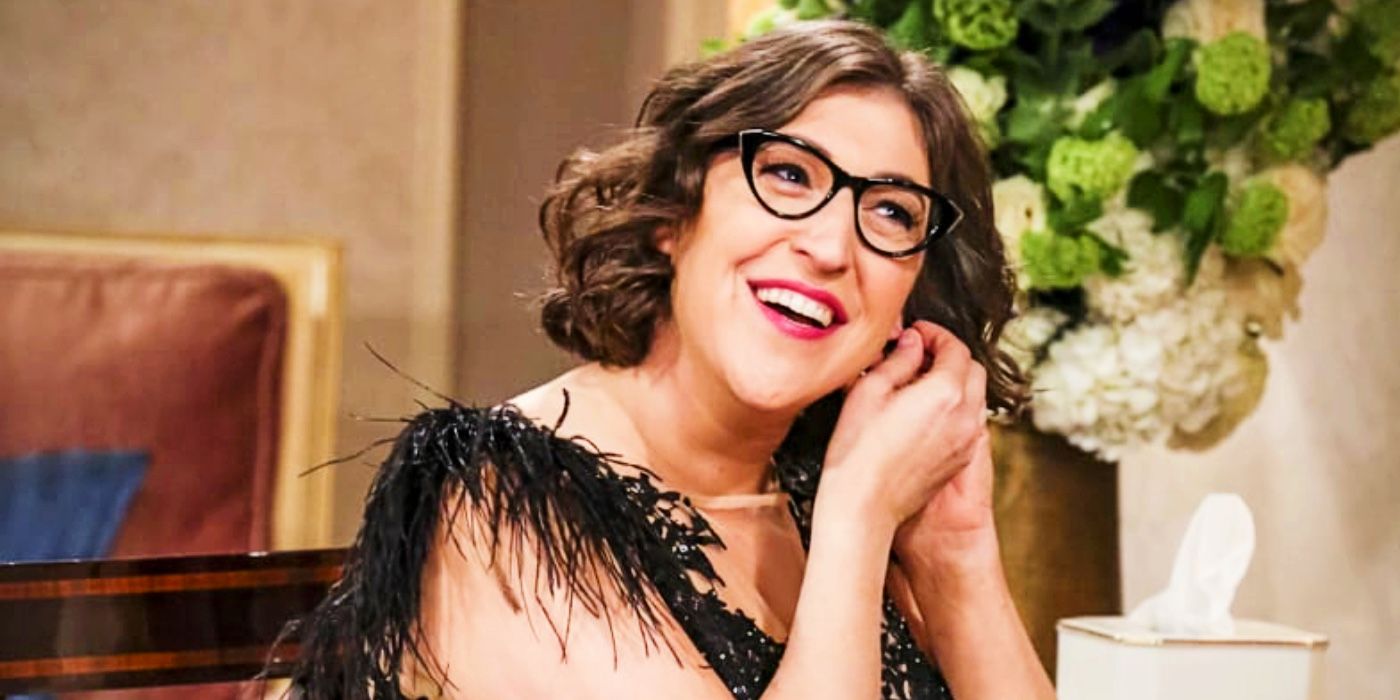 Mayim Bialik as Amy preparing for the Nobel ceremony in The Big Bang Theory finale