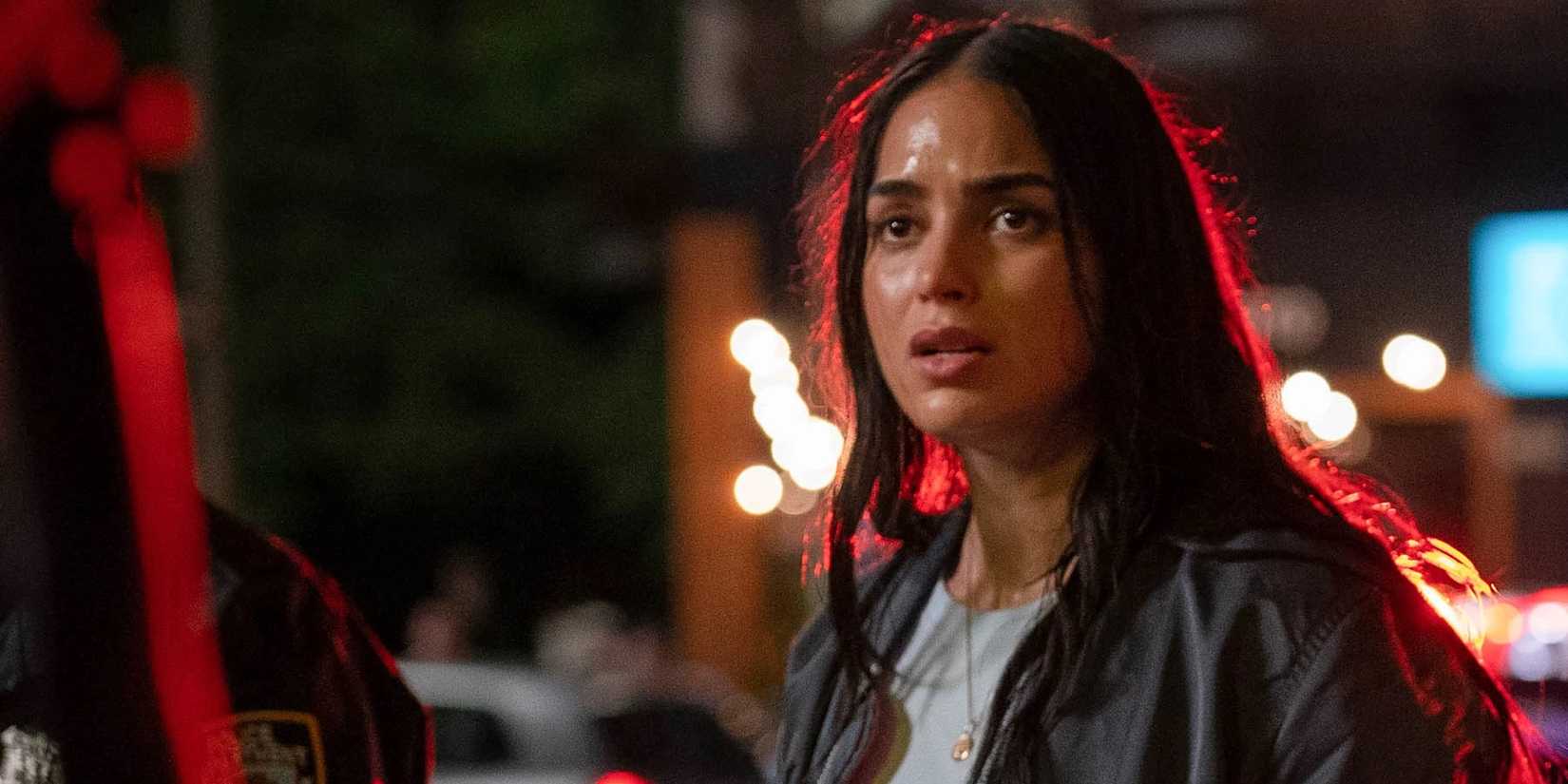 Melissa Barrera on a New York street in Scream VI