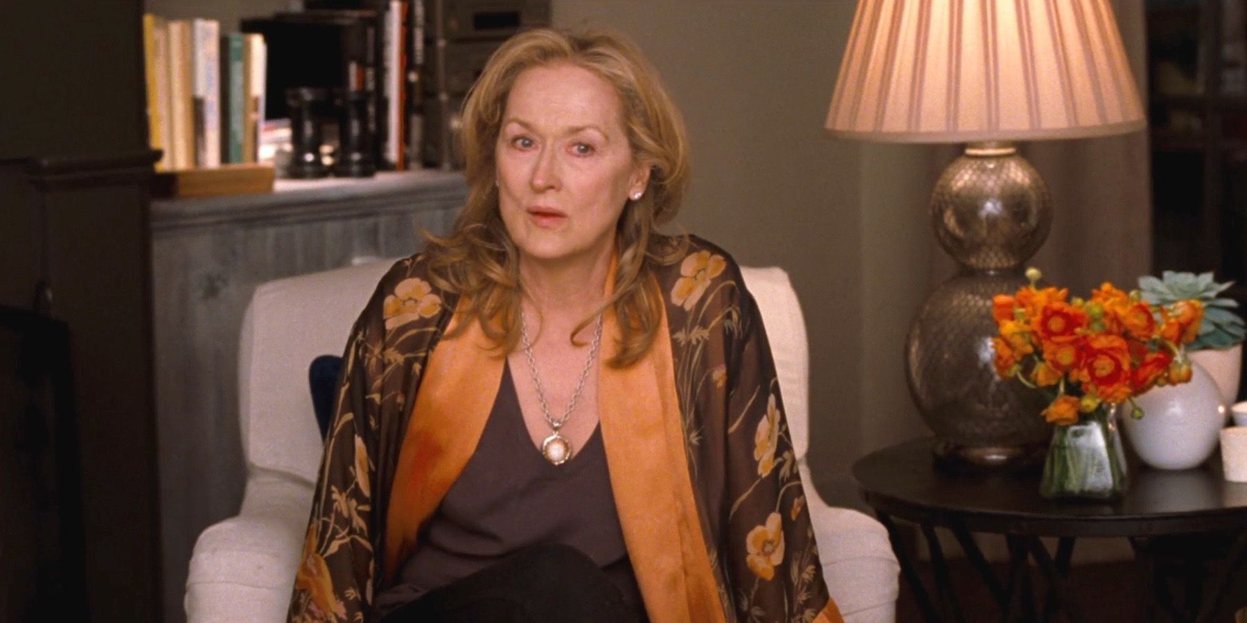 Meryl Streep looking baffled and surprised in It's Complicated