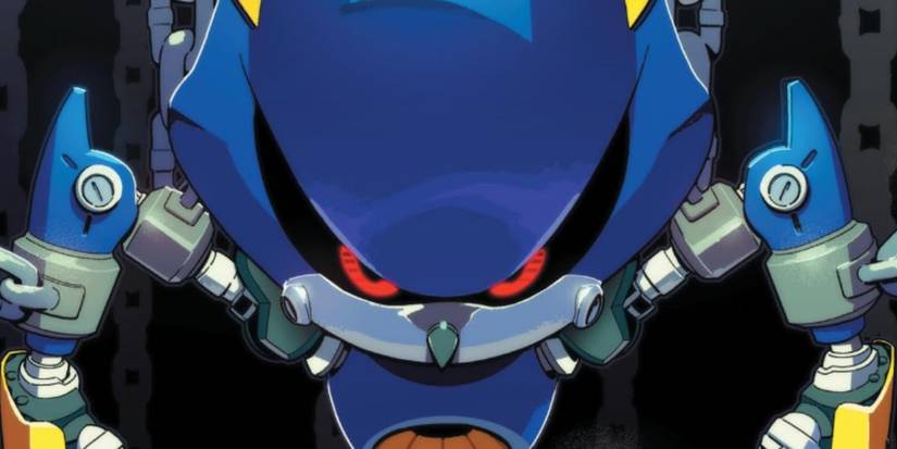 Metal Sonic is captured in Sonic, with his arms restrained.