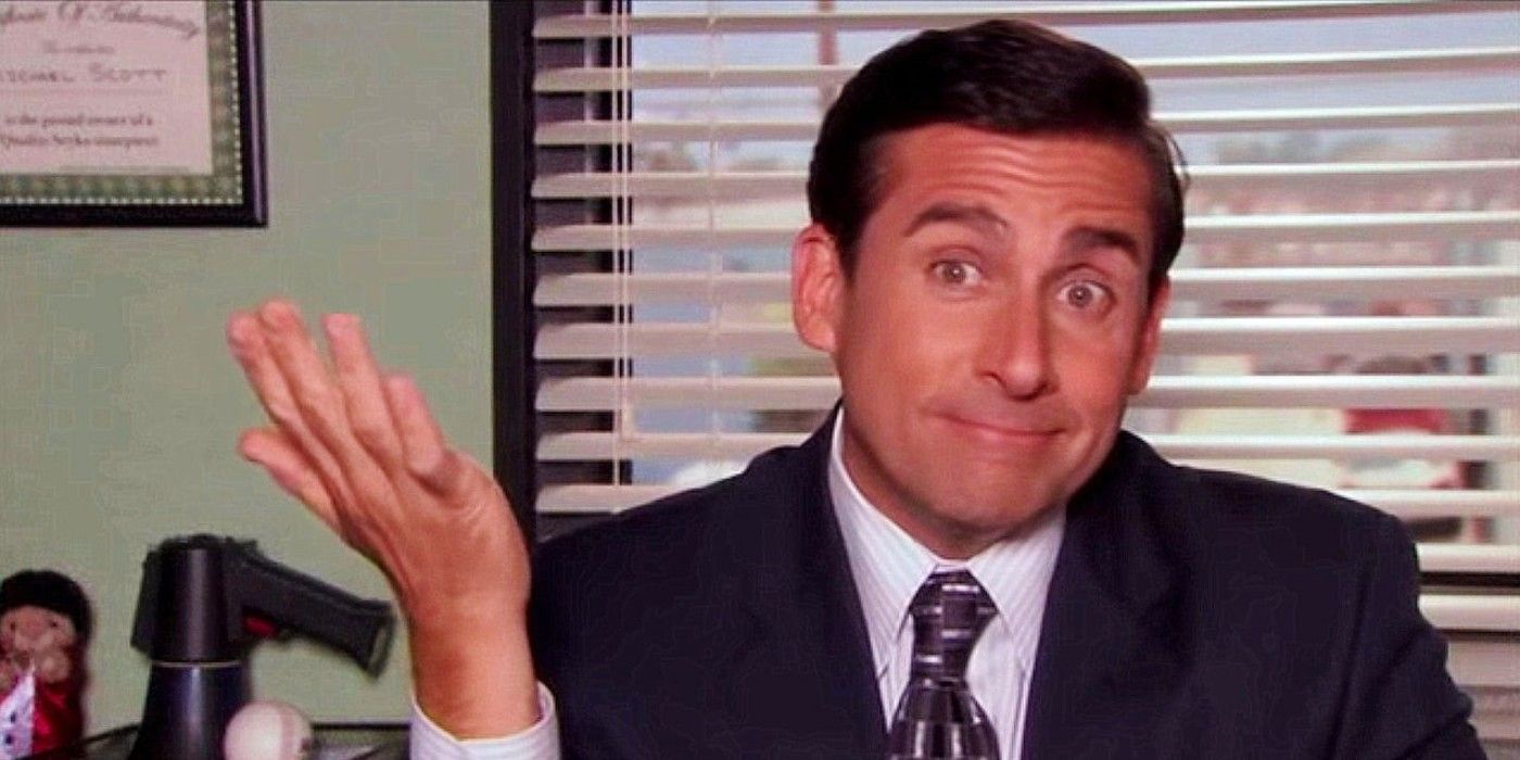 Michael Scott looking at the camera in The Office