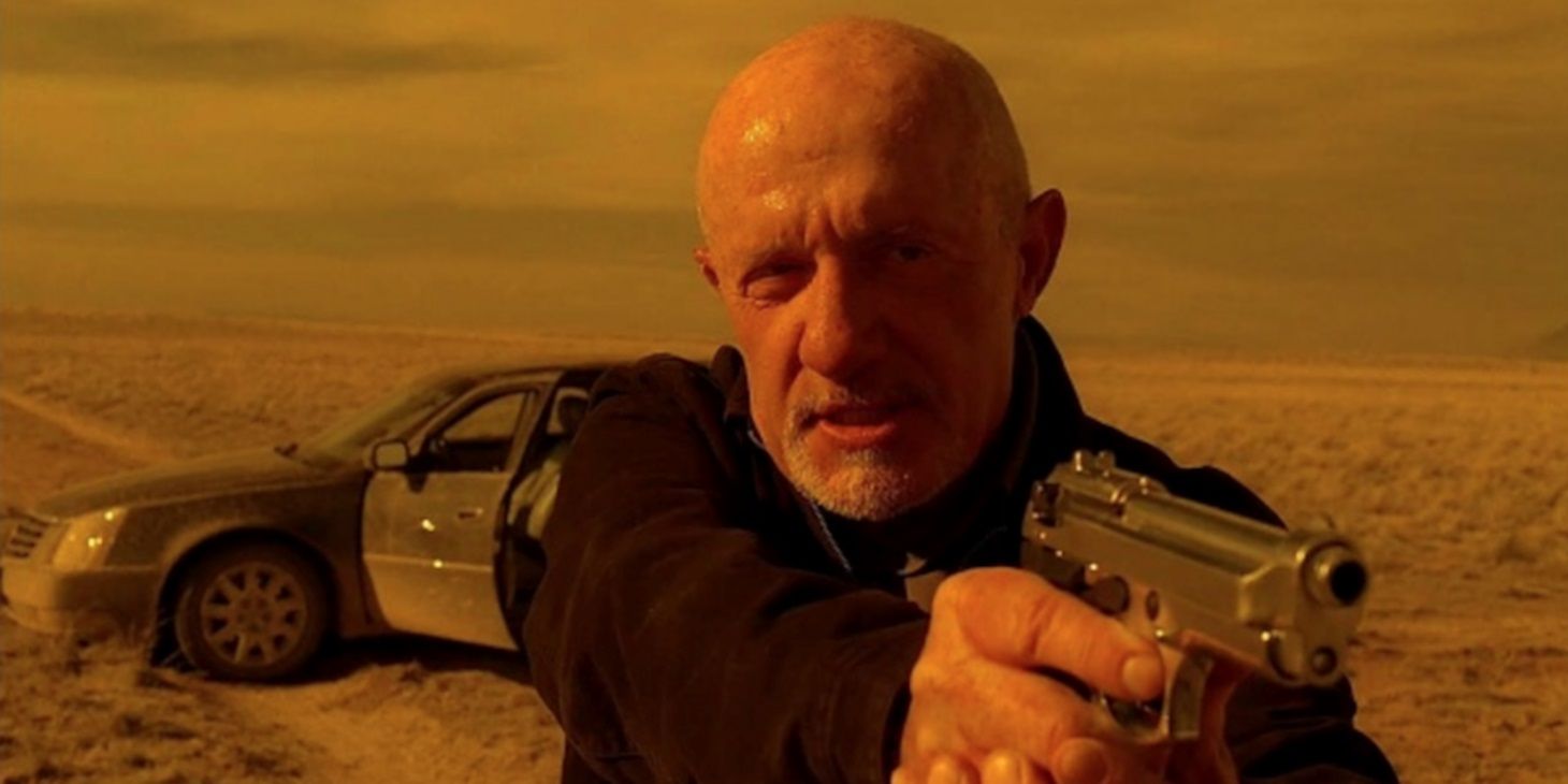 Mike with a gun in Breaking Bad