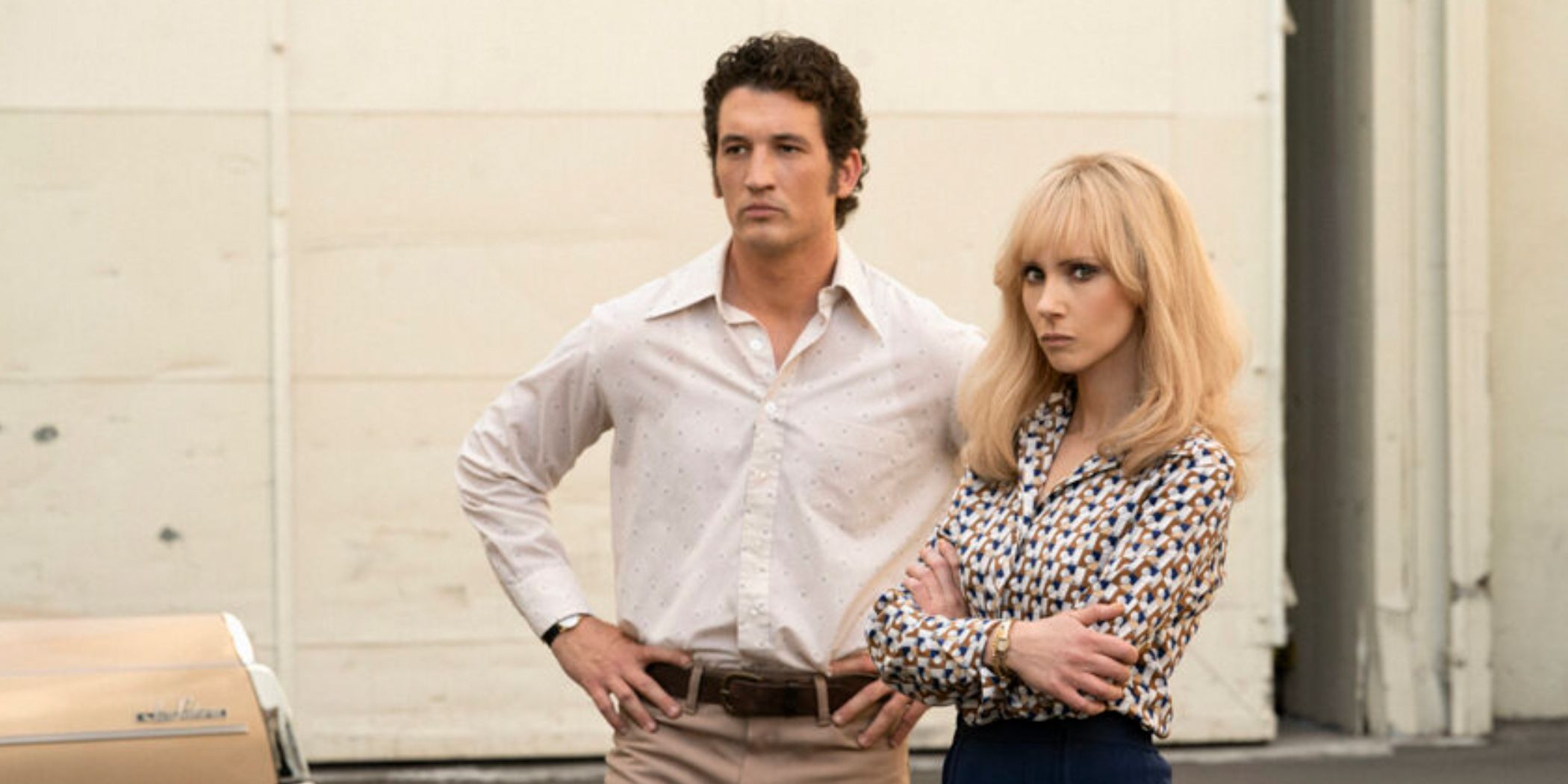 Miles Teller and Juno Temple in The Offer