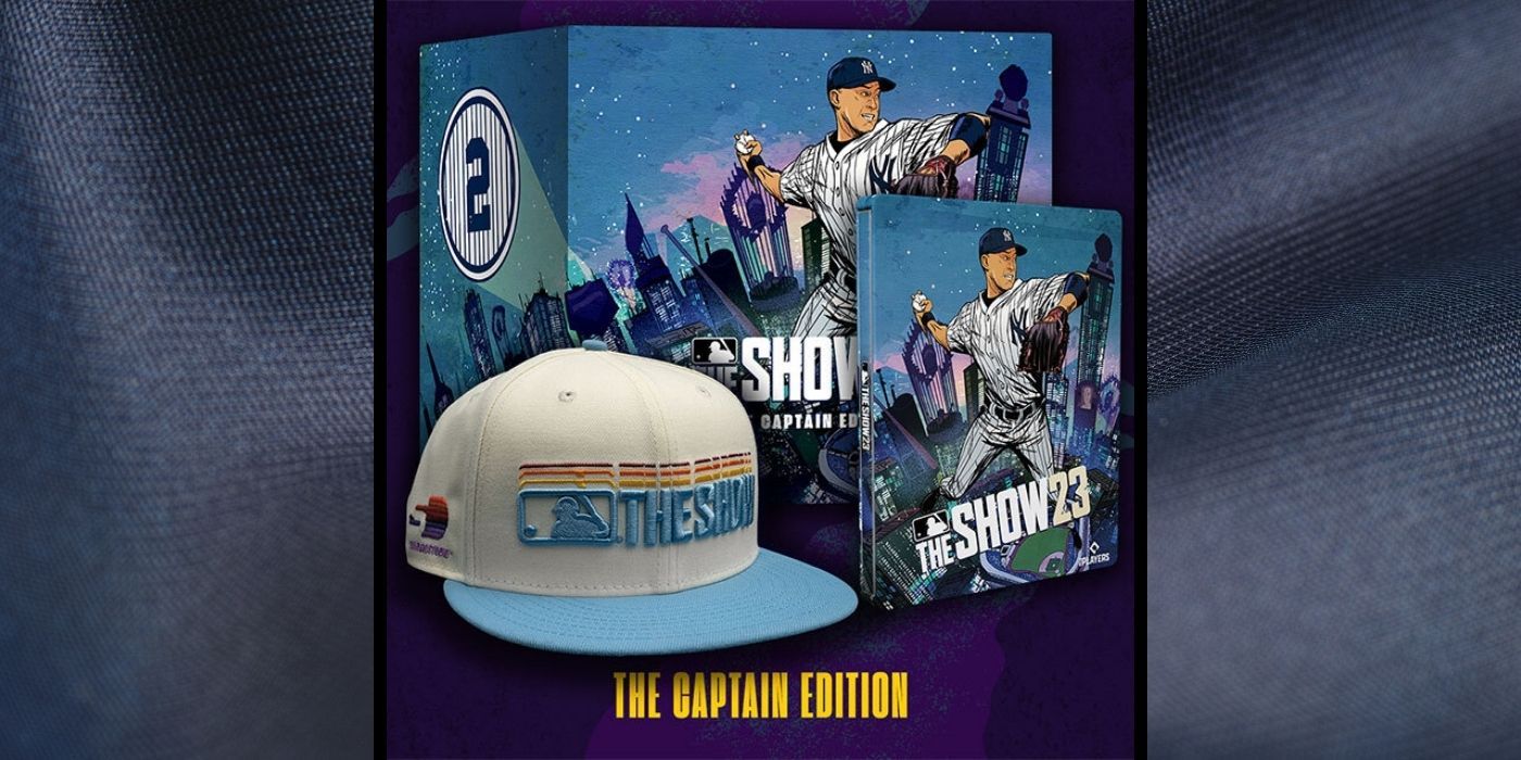 MLB The Show 23 Captain Edition, whosing the game box and a baseball cap that says The Show on it