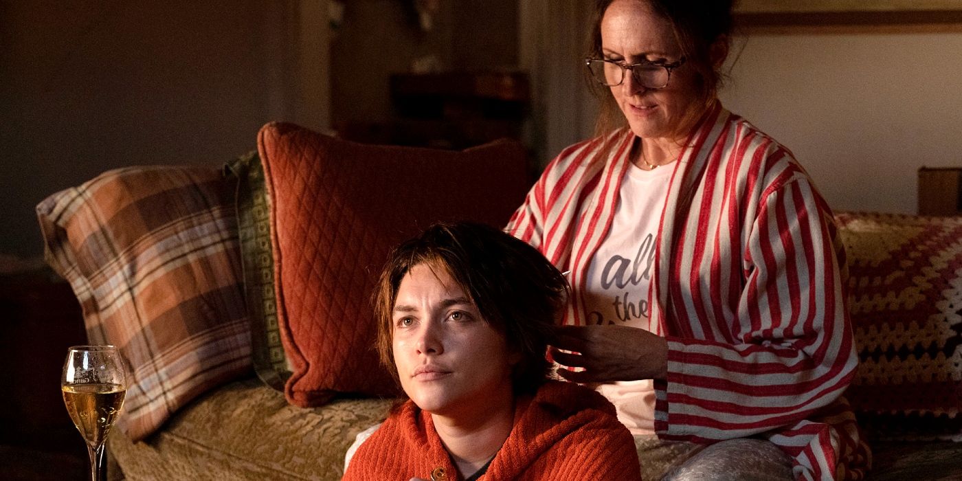 Molly Shannon cuts Florence Pugh's hair in A Good Person.
