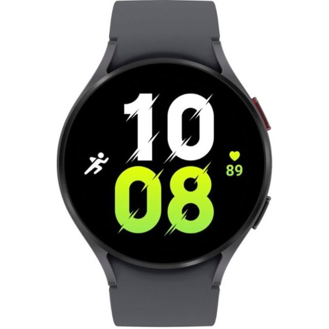Samsung Galaxy Watch 5 44mm LTE is pictured in the color Graphite 