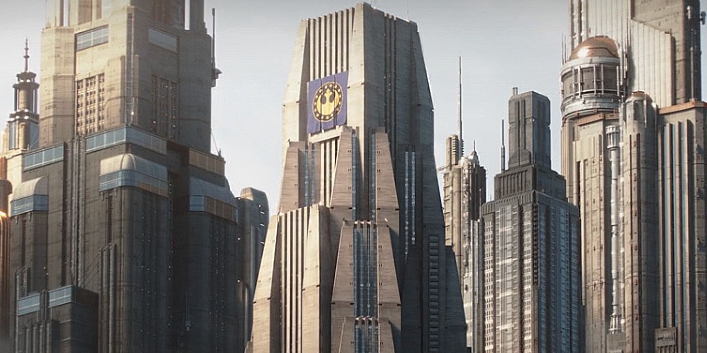 Oficina de la Nueva República en Coruscant como se muestra en The Mandalorian temporada 3, episodio 3