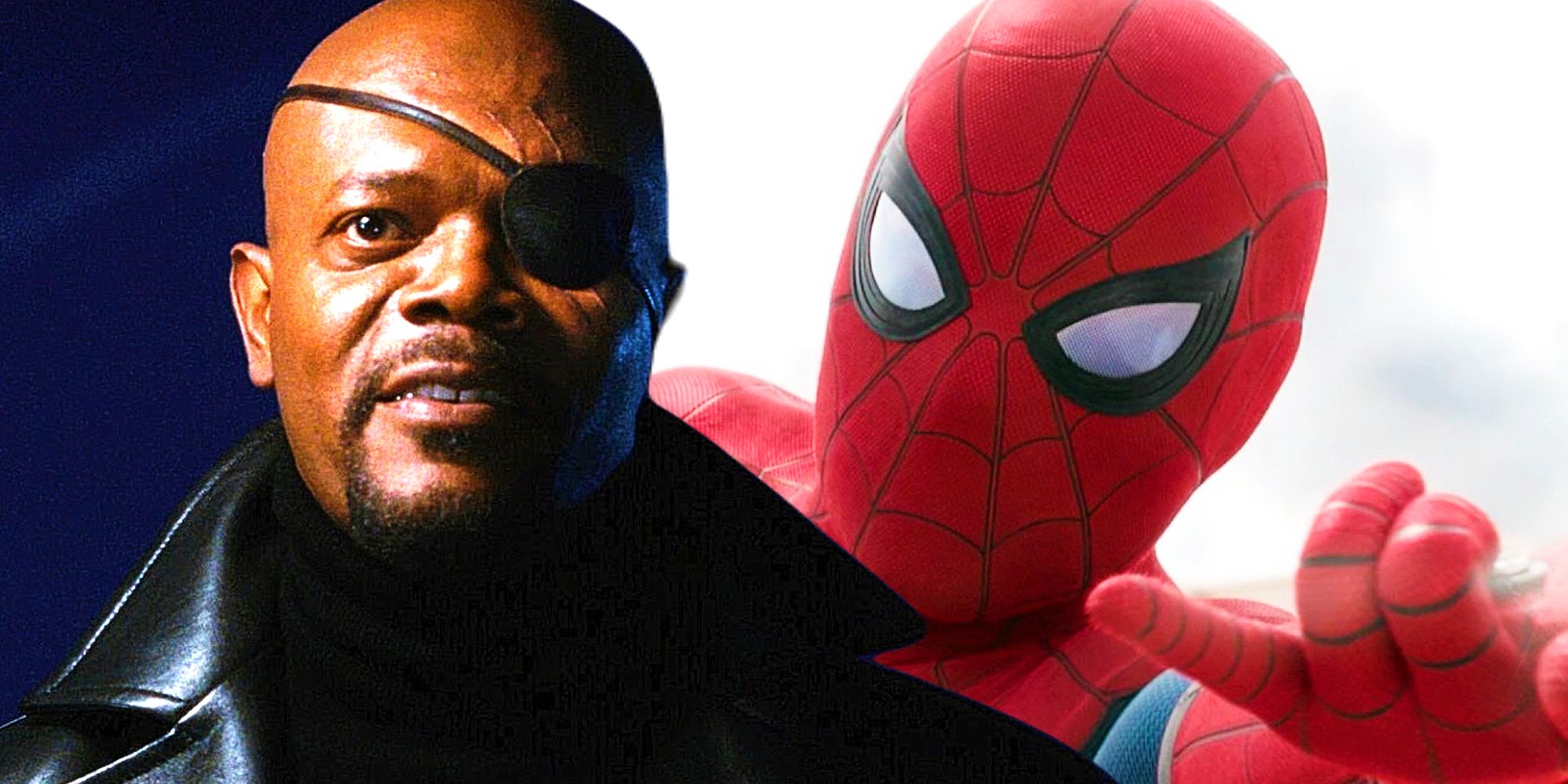 Nick Fury in Iron Man's post-credits scene and Spider-Man in Civil War